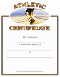 Sport Certificates: Athletic (Generic) [8.5 x 11 inch]
