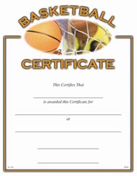 Sport Certificates: Basketball [8.5 x 11 inch]