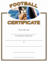 Sport Certificates: Football [8.5 x 11 inch]