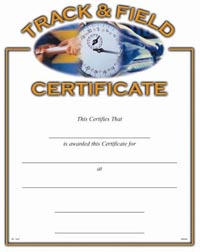 Sport Certificates: Track & Field [8.5 x 11 inch]