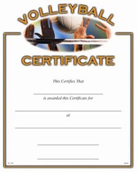 Sport Certificates: Volleyball [8.5 x 11 inch]