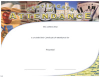 Full Color Certificates: Attendance [11 x 8.5 inch]