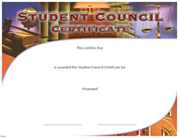 Full Color Certificates: Student Council [11 x 8.5 inch]