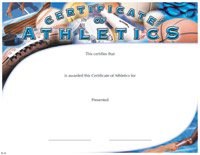 Full Color Certificates: Athletics [11 x 8.5 inch]