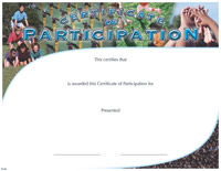 Full Color Certificates: Participation [11 x 8.5 inch]