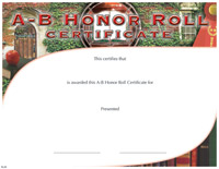 Full Color Certificates: A-B Honor Roll [11 x 8.5 inch]