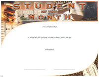 Full Color Certificates: Student of the Month [11 x 8.5 inch]