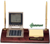 Digital Clock w/ Pen & Business Card Desk Set [10 x 5.5 inch]