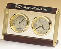 Floating Glass Clock and Thermometer [7.825 x 5.25 inch]