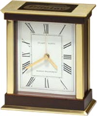 Gold Aluminum and Mahogany Finish Clock [4.75  x 5.75 inch]