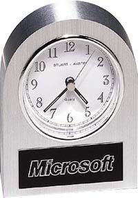 Brushed Silver Aluminum Clock [4.5  x 3.5 inch]