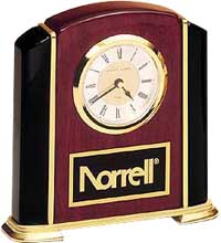 Rosewood & Black Stained Piano-Finish Table Top Clock [5  x 5.25 inch]
