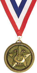 Music Lyre Scholastic Medal [2 inch]