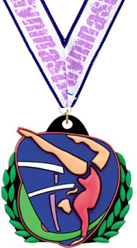 Gymnastics (F) Colorflex Jr. Rubber Medal [2.25 inch]
