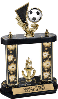 Spinning Soccer Two-Post Trophy [12 inch]