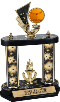 Spinning Softball Two-Post Trophy [12 inch]