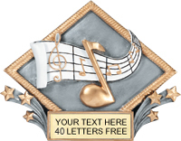 Music Color Diamond Resin Trophy [7.5 x 6 inch]
