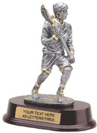 LaCrosse Right Pewter Finish Resin Trophy - Female [7.5 inch]
