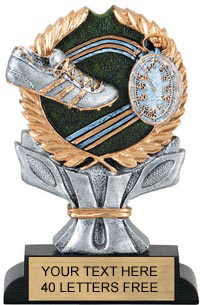 Track Wreath Framed Color Resin Trophy [6 inch]