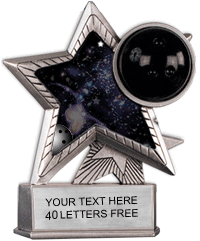 Bowling Motion Star Resin Trophy [4.5 inch] small