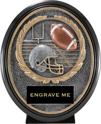 Football Oval Wreath Resin Trophy [6 x 5 inch]