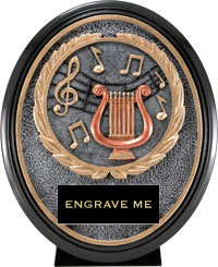 Music Oval Wreath Resin Trophy [6 x 5 inch]