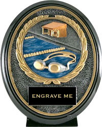 Swimming Oval Wreath Resin Trophy [6 x 5 inch]