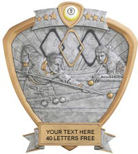 Billiards Sport Legend Shield Resin Trophy - Male [7.5 x 8.5 inch]