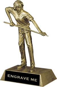 Billiards Resin Trophy - Female [8.25 inch]