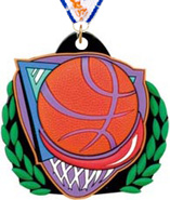 Basketball Colorflex Jr. Rubber Medal [2.25 inch]