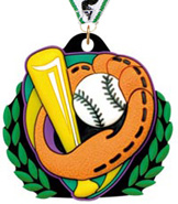 Baseball Colorflex Jr. Rubber Medal [2.25 inch]