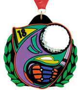 2.25 inch Golf Colorflex Jr. Rubber Medal