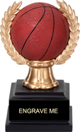Basketball 3D Wreath Sport Ball Resin Trophy [6 inch]
