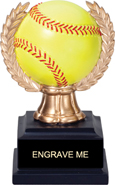 Softball 3D Wreath Sport Ball Resin Trophy [6 inch]