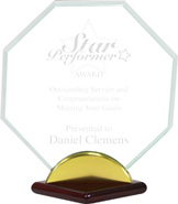 Acrylic Octagon Desktop Award [6 x 6.5 inch] small