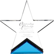 Acrylic Star with Blue Accent