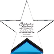 Acrylic Star with Blue Accent