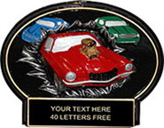 Muscle Car Car Burst Thru Oval