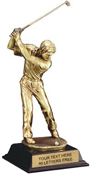 Golfer Gold Metallic Resin Trophy [16.5 inch]