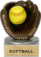 Softball Painted Resin Theme Trophy