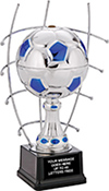 Metal Soccer Ball with Blue AccentsTrophy