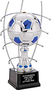 Metal Soccer Ball with Blue AccentsTrophy