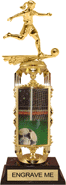 Soccer Lenticular Spinner Riser Trophy - Female [13 inch]