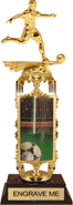 Soccer Lenticular Spinner Riser Trophy - Male [13 inch]
