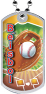 Beisbol Epoxy Dome Dog Tag [2 inch]