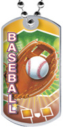 Baseball Epoxy Dome Dog Tag [2 inch]
