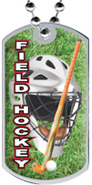 Field Hockey Epoxy Dome Dog Tag [2 inch]