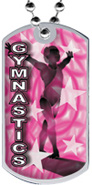 Gymnastics (F) Epoxy Dome Dog Tag [2 inch]