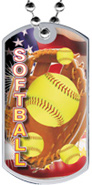 Softball Epoxy Dome Dog Tag [2 inch]