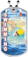 Swimming Epoxy Dome Dog Tag [2 inch]